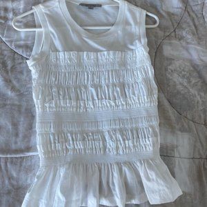 NWOT Allsaints white ruched tank top 0